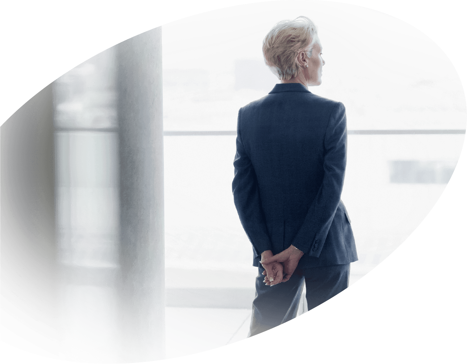 Person looking out window