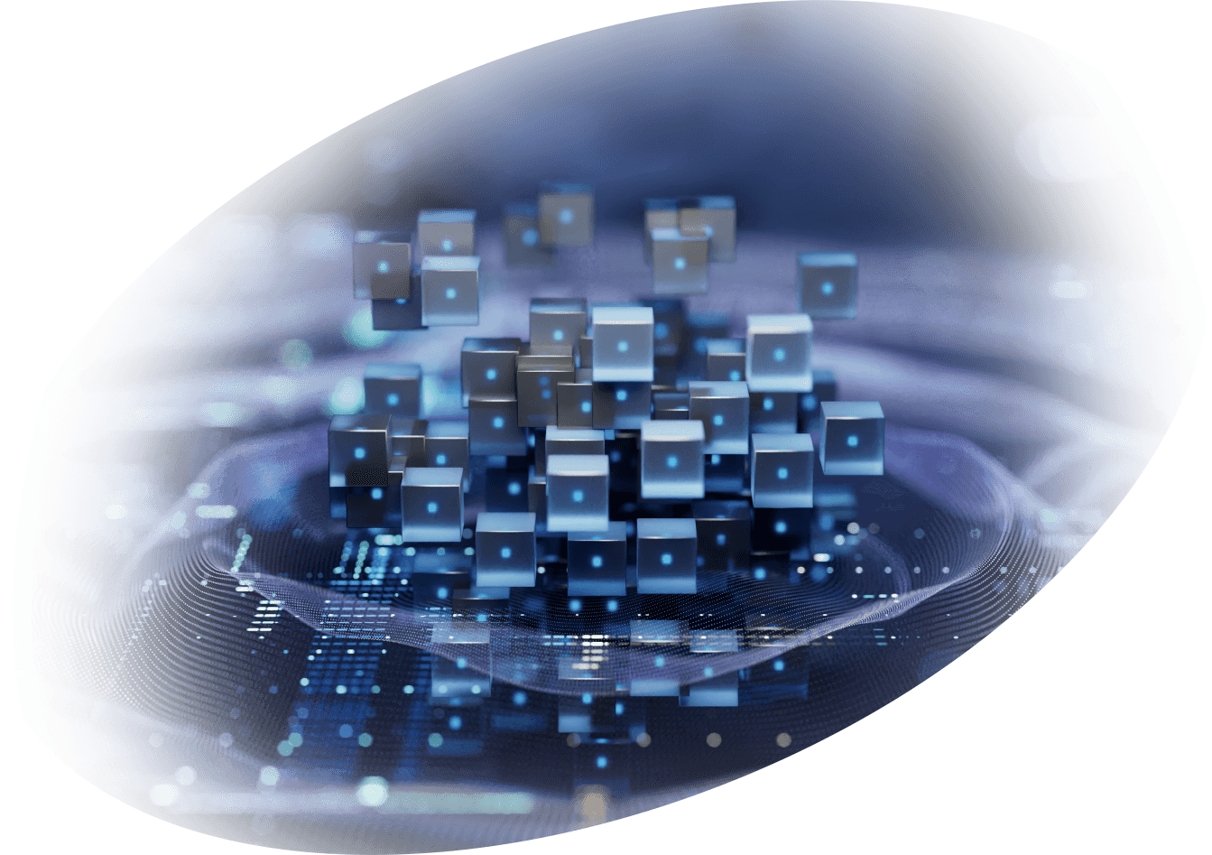 Floating digital cubes