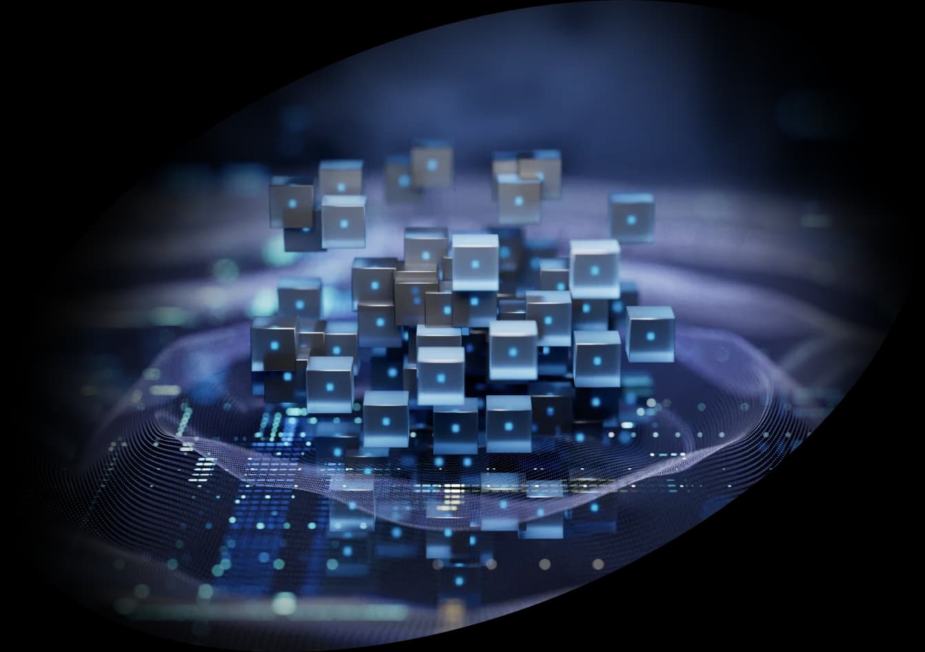 Floating digital cubes